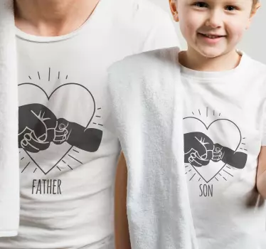 Far og søn tøj fist bump t shirt - TenStickers