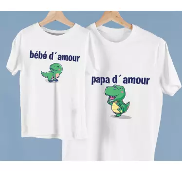 Far søn tøj t-shirt sød dino kærlighed - TenStickers