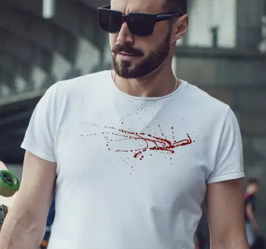 Far søn tøj t-shirt stilfuld rød splatter kunst - TenStickers