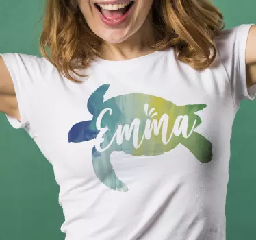 Farverig skildpadde-t-shirt - TenStickers