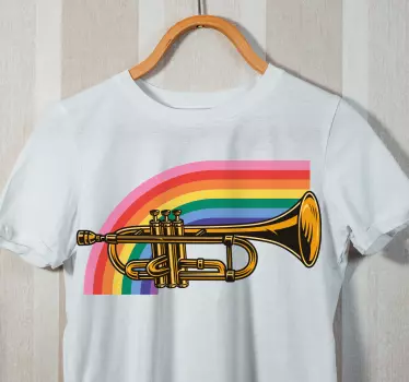 Farverig trompet regnbue original t-shirt - TenStickers