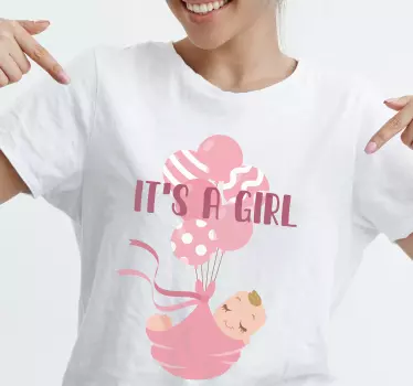 Køn afslører, at det er en pige baby t-shirt - TenStickers