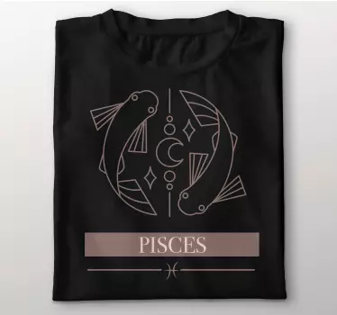 Fisk pink kort stjernetegn design t-shirt - TenStickers