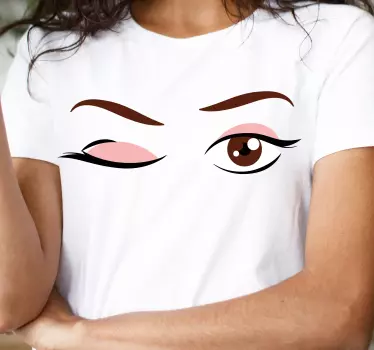 Flirtende t-shirt med blinkende øjne - TenStickers