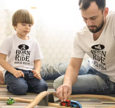 Født til at køre far og søn tøj - TenStickers