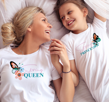 Forår og prinsesse mor og datter t-shirt - TenStickers