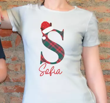 Forbogstav jul med navn T-shirts med navn - TenStickers