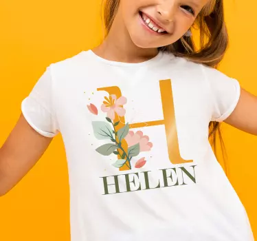Første bogstav og navneskjorte baby-t-shirt - TenStickers