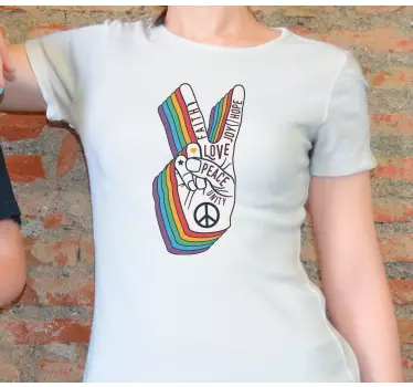 Fred og kærlighed tegn t-shirt - TenStickers