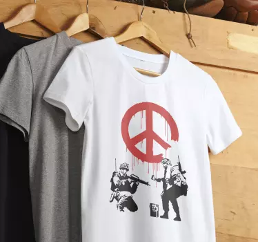 Fredstegn banksy t-shirt - TenStickers