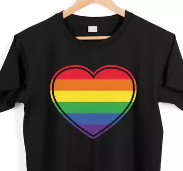 Gay pride flad i hjerteformet t-shirt - TenStickers