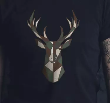Geometrisk hjort t-shirt - TenStickers
