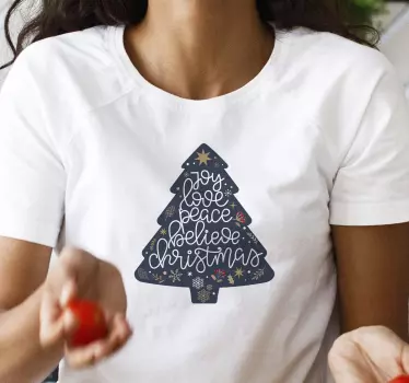 Glæde kærlighed jul t-shirt jul tee shirts - TenStickers