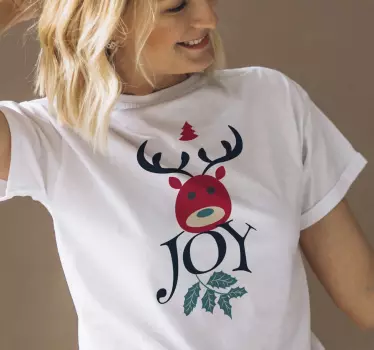 Glæde og rensdyr jul t-shirt - TenStickers