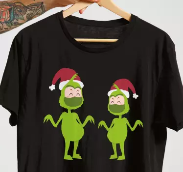 Glædelig grichmas med maske ansigt jule t-shirts - TenStickers