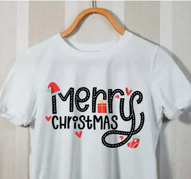 Glædelig jul broderi jul tee shirts - TenStickers