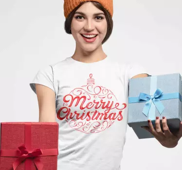 Glædelig jul dekorativ t-shirt - TenStickers