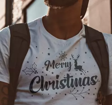 Glædelig jul sammensætning jul t-shirt - TenStickers