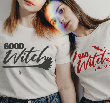 God heks og dårlig heks halloween t-shirt - TenStickers