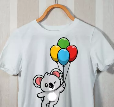 Grå koala med ballon -børneskjorte - TenStickers