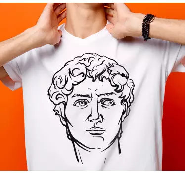 Græsk statue davids hoved t-shirt - TenStickers
