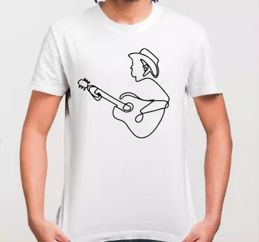 Guitarist sød minimalistisk design t-shirt - TenStickers