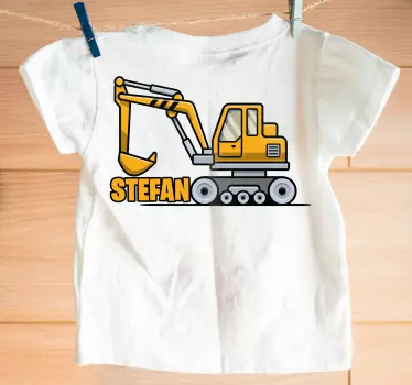 Gul tegneseriegraver med navn børneskjorte - TenStickers