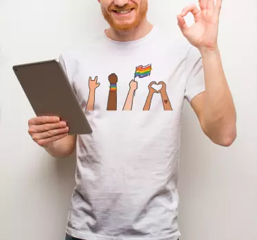 Løfter stolthedens hænder original t-shirt - TenStickers