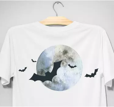 Halloween t shirt flagermus og måne - TenStickers