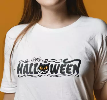 Halloween t shirt glad kat fejring - TenStickers