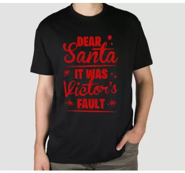 Halloween t shirt kære santa besked - TenStickers