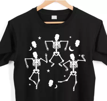 Halloween t shirt skeletdans - TenStickers