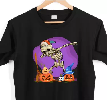 Halloween t shirt skeletdans bevægelse - TenStickers