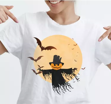 Halloween t shirt uhyggelig fugleskræmsel dekoration - TenStickers