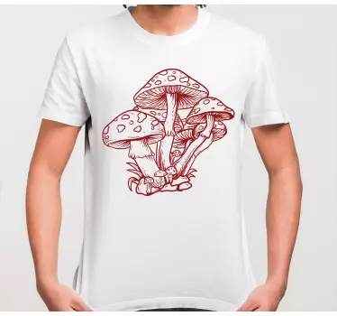 Håndtegnet illustration champignon t-shirt - TenStickers