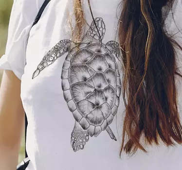 Håndtegnet skildpadde t-shirt - TenStickers