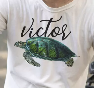 Havskildpadde t-shirt med personlig navn - TenStickers