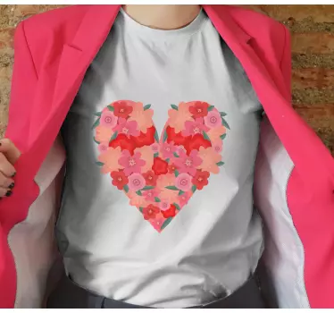 Hjerte fuld af blomster t-shirt - TenStickers