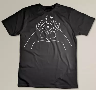 Hjerte hænder design t-shirt - TenStickers