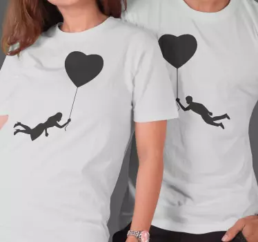 Hjerteballoner par t-shirt - TenStickers