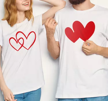 Hjerter designer matchende skjorter til par - TenStickers