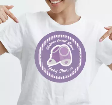 Indbydende invitation baby t-shirt - TenStickers