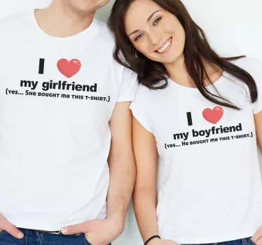 Jeg elsker min kæreste t-shirt matchende skjorter til par - TenStickers