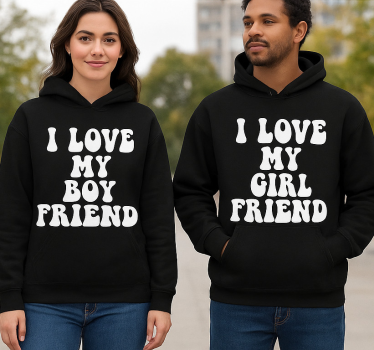 Jeg elsker mit par hoodie - TenStickers