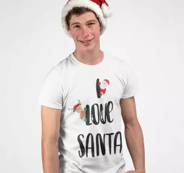 Jeg elsker santa t-shirt jul - TenStickers