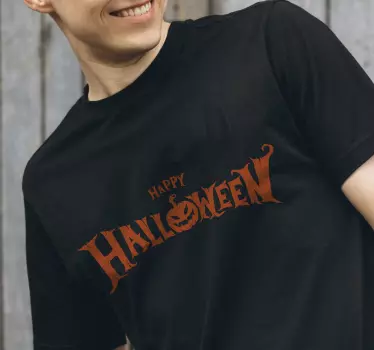 Jeg græskar halloween tekst halloween t-shirt - TenStickers