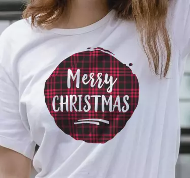 Jul tartan mønster jul t-shirt - TenStickers