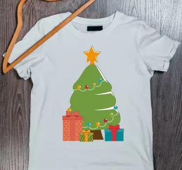 Jule t shirt glade juletræ - TenStickers
