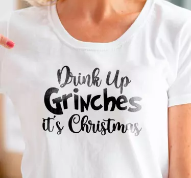 Jule t shirt med grinch-tema julebeklædning - TenStickers