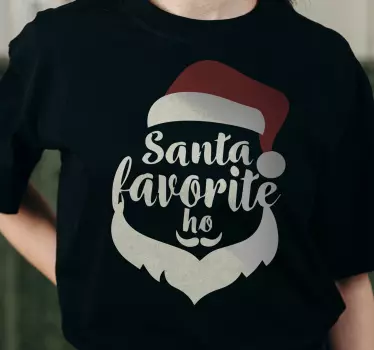 Jule t shirt santa yndlingsferie - TenStickers